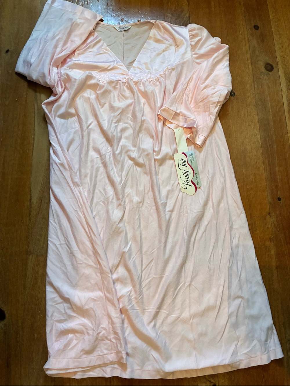 Vintage New Vanity Fair Long Nightgown Satin Trim
